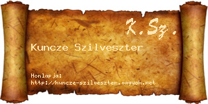 Kuncze Szilveszter névjegykártya